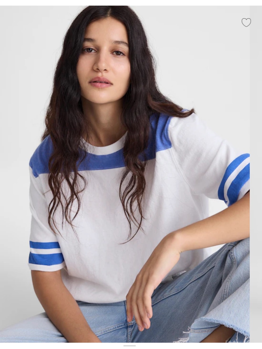 Madewell The Relaxed Varsity Tee in Vintage Jersey - Varsity Blue